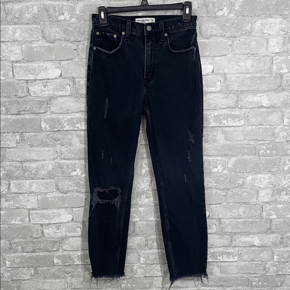 Abercrombie & Fitch Black The Mom High Rise Skinny Jeans